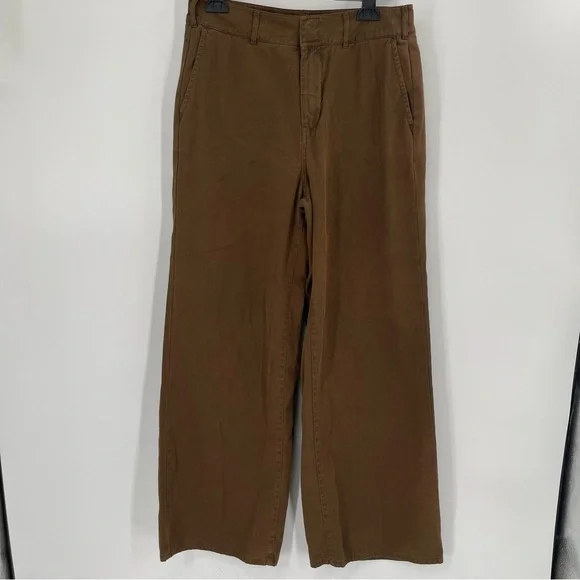 Good American Good Relaxed Skate Pants High Rise Wide Leg Brown Trouser 8/29 - Picture 2 of 14
